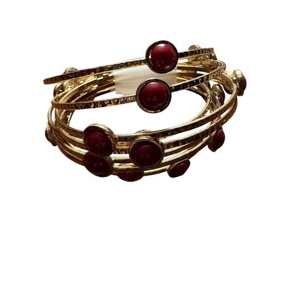 Tamina by Stella Chic Gold and Red Beaded Bracelet 9 separate bracelets - Picture 4 of 4